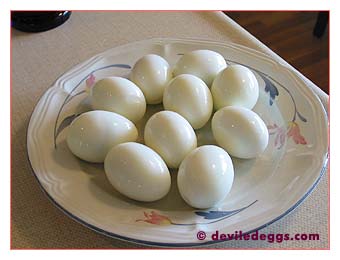Plate of Hard-boiled eggs