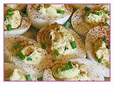 Deviled eggs on plate